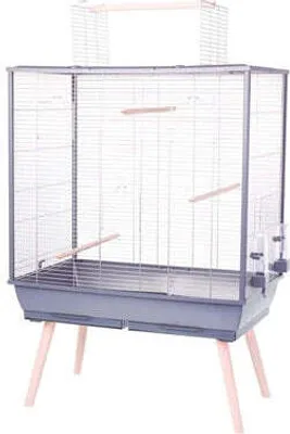Produktbild von Neolife Vogelkäfig für Sittiche, grau, 81x48x152 cm, mit aufklappbarem Dach und 1,2 cm Gitterabstand