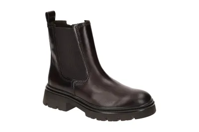 A single brown Chelsea boot is shown against a white background.