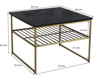 Productafbeelding van Livingfurn Dian Marmer Zwart Goud, 55 cm