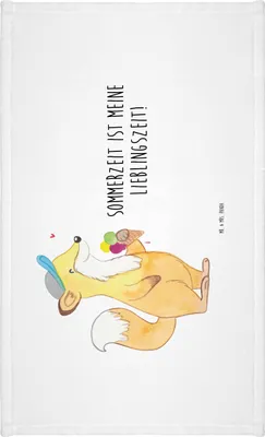Produktbild von Mr. & Mrs. Panda Handtuch Sommer Freude - Weiß - Geschenk, Emotionen, Motive, Farben, gesichtstuch, Baumwollhandtuch, Frühling, Sommerferien, 50x100, Strand, Summer Vibes