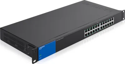 Produktbild von Linksys 24-Port Gigabit PoE Switch (LGS124P), Unmanaged, L2, Gigabit Ethernet (10/100/1000), Power over Ethernet (PoE), Rack-Einbau, 1U