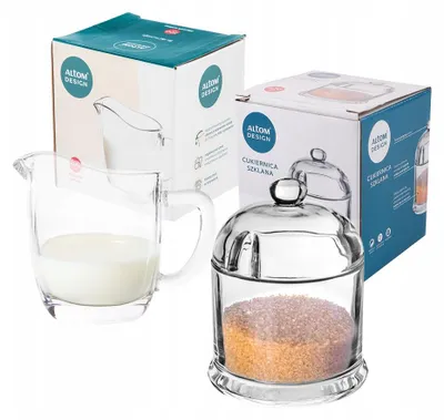 Produktbild von Altom Design Zuckerdose Milchkännchen Set Glas Klar