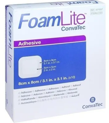 Immagine prodotto di Schiuma Lite ConvaTec adesiva 8x8cm, 10 St VER