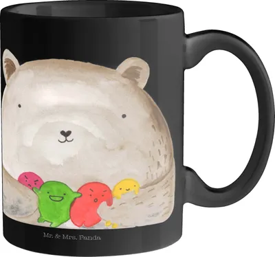 Produktbild von Mr. & Mrs. Panda haferl Bär Gefühl - Schwarz - Geschenk, Verrückt, Durchgedreht, Teetasse, Becher, Wahnsinn, Teddy, Tasse, Kaffeebecher, Motivtasse, Kaffeetasse