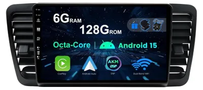 Image de 6 Go + 128 Go - Autoradio Android 15 avec écran IPS - CarPlay/Android Auto sans fil - Écran 9 pouces 2 DIN