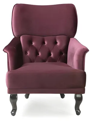 Obrázok produktu pre Designer Sessel Polstersessel Chesterfield Lila Samt Ohrensessel Modern