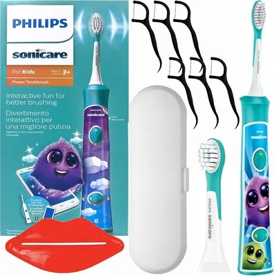 Produktbild von Philips Sonicare Zahnbürste Kinder HX6321 Schall 3+ 7+ Aufsätze Etui Set