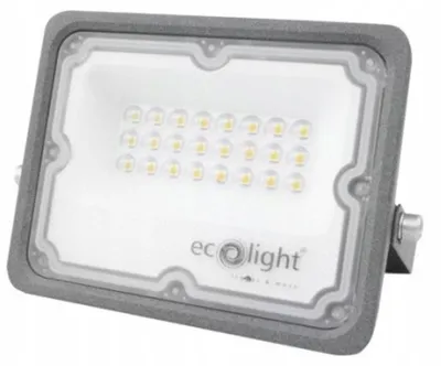 Obrázek produktu pro LED reflektor, náhrada za halogen, neutrální bílá, 20W, 4000K, 2000 lumenů, černý, Ecolight, IP65