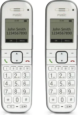 Produktbild von Fysic FX-9000 DUO - DECT-Telefon für Senioren mit großen Tasten und 2 Mobilteilen, Weiß