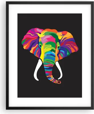 Produktbild von Gerahmtes Poster - Schwarzer Rahmen - Elefant spaß bunt tier - 40x50 cm - Wand Bild - Wanddeko - Wandbilder - Kunstposter - Wandposter - Bilderrahmen - Bilder - Kunstdruck - Wandbild - P2BPA40x50-2928