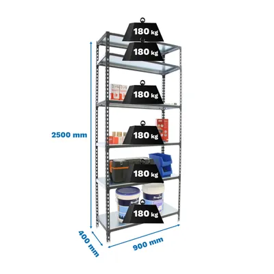 Immagine prodotto di Simonrack scaffale per carichi pesanti SIMONCLICK 8425437098338 antracite, bianco 90,0 x 40,0 x 250,0 cm