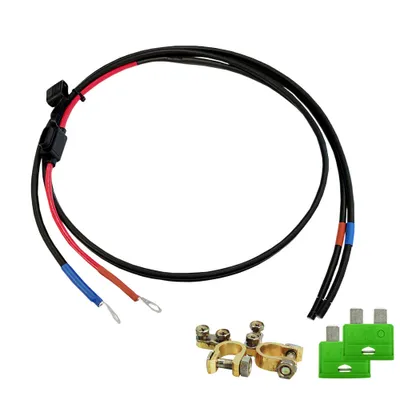 Produktbild von 1.5m 6mm² Batteriekabel mit Flachsicherungshalter, 30A Sicherung und Polklemmen