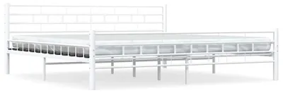 Produktbild von vidaXL Bettgestell Weiß Metall 200×200 cm