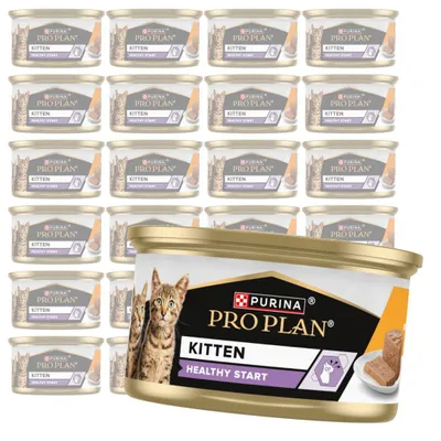 Produktbild von Purina Pro Plan Kitten Healthy Start 24x85g Nassfutter-Mousse für Kitten mit Huhn