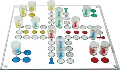 Obrázok produktu pre Ludo - Sklenená hra na pitie - 31 x 31 cm