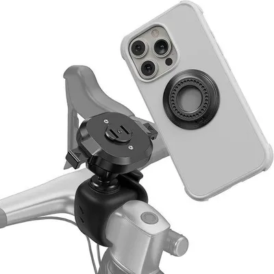 Produktbild von Halterung für Smartphones am Fahrrad - Schwarz - Universelle Smartphone-Halterung mit Ein-Klick-Schnellverschluss - Geeignet für Mountainbikes und E-Scooter