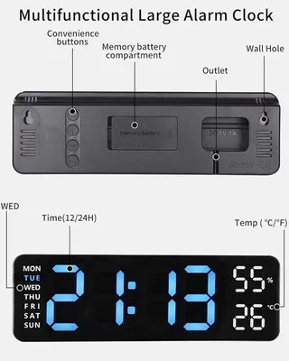 Image de Réveil numérique avec affichage LED et double alarme