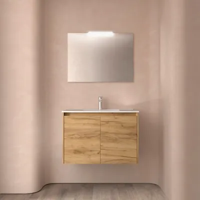 Obrázok produktu pre Salgar kúpeľňový nábytok NOJA 800 2 dvere OAK AFRICA + umývadlo + zrkadlo