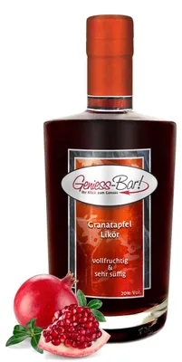 Produktbild von Granatapfel Likör 0,7L - Fruchtbombe mit imponierend vollem Aroma 20% Vol.