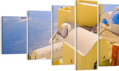 Produktbild von Bild auf Leinwand - Leinwandbild - Haus wohnung gebäude griechenland - 100x60cm - Wand Bild - Wanddeko - Leinwanddruck - Bilder - Kunstdruck - Leinwand bilder - Wandkunst - EG100x60-1056