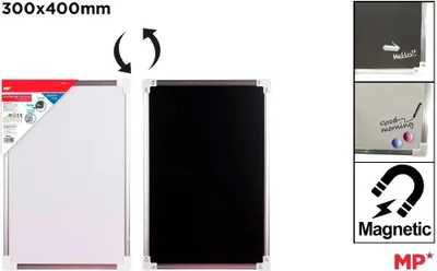 Zdjęcie produktu dla Tablica dwustronna magnetyczna i kredowa 30x40cm