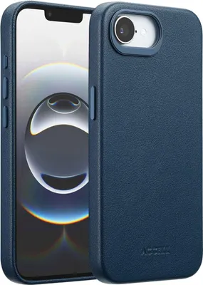 Zdjęcie produktu dla Accezz MagSafe Leather Backcover do Apple iPhone 17e / 16e – Nightfall Blue