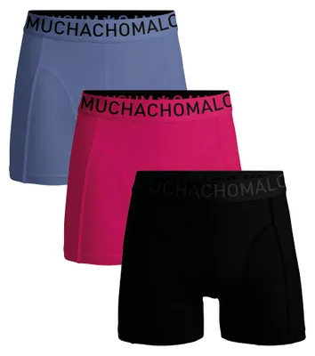 Productafbeelding van Men 3-Pack Boxer Shorts Microfiber Solid Black/Pink/Purple M