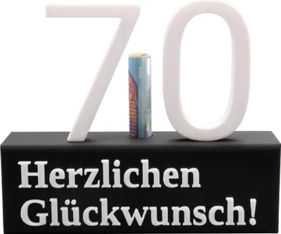 Produktbild von 70. Geburtstag Geschenk Jubiläum 70 Hochzeit Geschenkidee Zahlenständer Siebzig