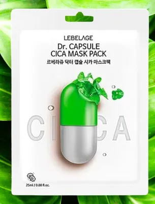 Obrázek produktu pro LEBELAGE - Capsule Cica Mask Pack - Zklidňující plátýnková maska s centellou - 28 ml