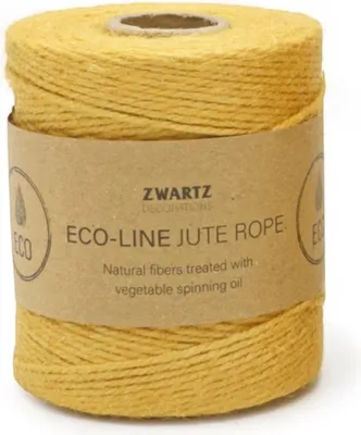 Produktbild von Jute-Kordel Ø3 mm – 160 m Naturkordel für Deko & Basteln Senfgelb