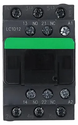 Imagen del producto de Contactador AC de 380V, 12A, normalmente abierto, con bobina de núcleo de cobre, para alta tensión, modelo LC1D12