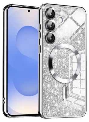 Obrázok produktu pre Techsuit Luxury Glitter MagSafe puzdro pre Samsung Galaxy S25 – strieborné