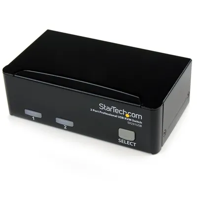 Produktbild von StarTech.com 2 Port VGA USB KVM Switch - VGA KVM Umschalter inkl. Kabel - KVM-Switch - 2 x KVM port(s) - 1 lokaler Benutzer - Desktop