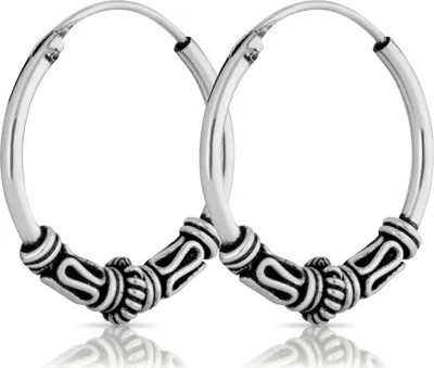 Produktbild von Paar 16mm Bali Creole Schlange Keltischer Ohrschmuck 925 Sterling Silber 4960