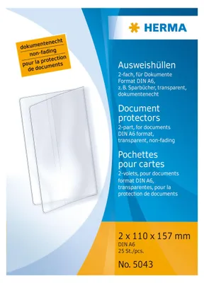 Produktbild von HERMA 5043 25x Ausweishüllen 2xDIN A6 Klapphüllen