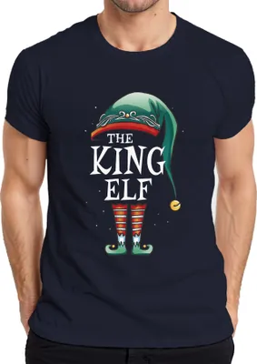 Produktbild von King Elf Weihnachten Partnerkostüm - Weihnachten Weihnachtsgeschenk Christmas Herren T-Shirt, Navy, L