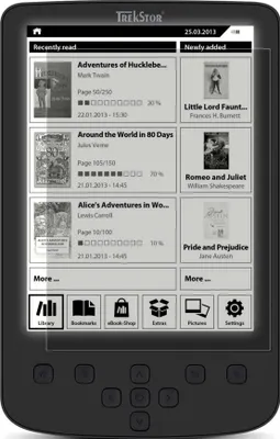 Produktbild von 3x Schutzfolie TrekStor eBook Reader Pyrus 2 LED Antireflex Displayschutzfolie Antifingerprint