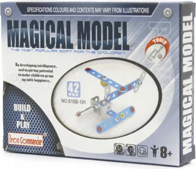 Produktbild von Metallbaukasten Flugzeug 3in1 Konstruktionsset 42 Teile - Kreatives 3D Puzzle Modellbau