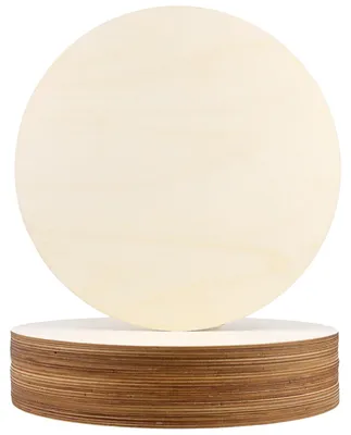 Produktbild von 24 runde Holzscheiben, Durchmesser 30 cm, 3 mm dick, für Bastelarbeiten und Dekorationen