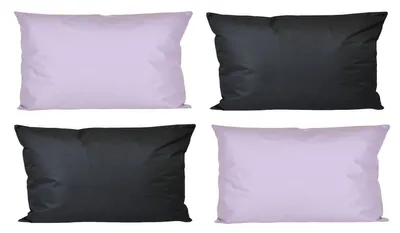 Produktbild von JACK 4x Outdoor Lounge Kissen 30x50cm viele Farben Dekokissen inkl. Füllung Wasserfest Sitzkissen Garten Stuhl, Farbe:2x Schwarz - 2x Flieder