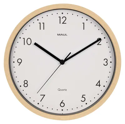Produktbild von MAUL Wanduhr MAULgrain Ø 31 x 5 cm Kunststoff exkl. Batterie holz