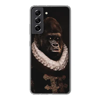 Produktbild von MuchoWow® Handyhülle Schutzhülle Hülle für Samsung Galaxy S21 FE Affe - Kunst - Alte Meister Silikon Softcase Handy Hülle - Mobiltelefonhülle