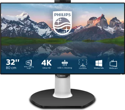 Produktbild von Philips P Line LCD-Monitor mit USB-C-Dockingstation 329P9H/00, 80 cm (31.5"), 3840 x 2160 Pixel, 4K Ultra HD, LED, 5 ms, Schwarz