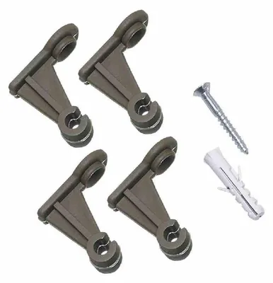 Image de EGUFER 141-921 Fixation murale pour espalier, plastique, brun, 4 pièces (1 kit)