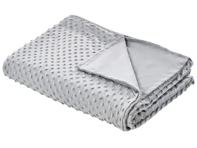 Zdjęcie produktu dla BELIANI Poszewka na kołdrę obciążeniową szara z poliestru 135 x 200 cm z zamkiem nowoczesny wygląd wzór w kropki