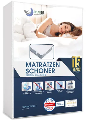 Obrázok produktu pre Dreamzie – ochranný poťah na matrac 180x200 – vodotesný – bavlna
