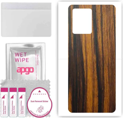 Produktbild von apgo Rückseite Schutzfolie, Skin, kompatibel mit Xiaomi Redmi Note 12 5G, Hinten Displayschutzfolie aus Vinylfolie, kratzfest, einfache Montage - Tigerwood