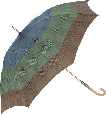 Produktbild von Regenschirm Stockschirm Damen Automatiköffnung Rundhakengriff Houndstooth Hahnentritt