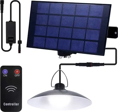 Zdjęcie produktu dla Zewnętrzna lampa solarna lampa wisząca z pilotem IP65 LED wodoodporna lampa wisząca ogrodowa z 1 lampą