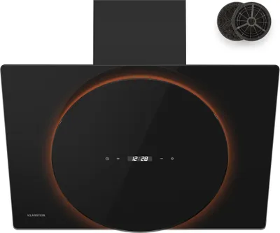 Produktbild von Klarstein Total Eclipse Dunstabzugshaube - 60 cm Kopffreihaube, LED-Beleuchtung 3000 K-6500 K, 600 m³/h, Touch-Steuerung,  A, 61 dB, Umluft & Abluft, Schwarz